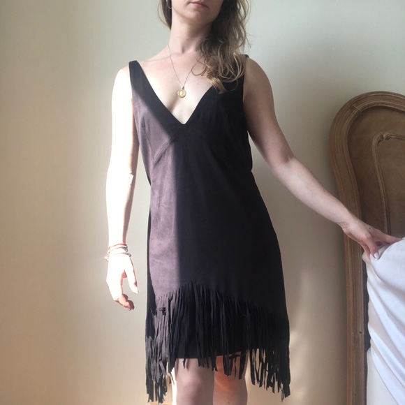 Black faux suede dress - Picture 2 of 2